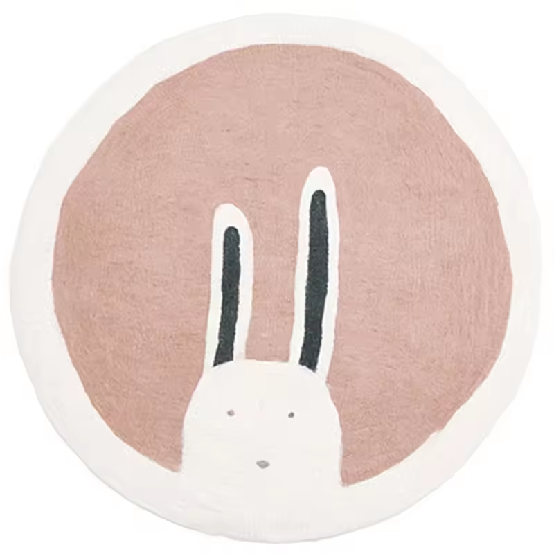 Cute Cartoon Round Rugs – Plush Baby Crawling Mat for Children’s Room