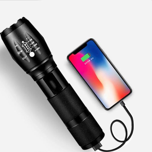 LumiCore – High-Powered Flashlight with Rechargeable Power Bank